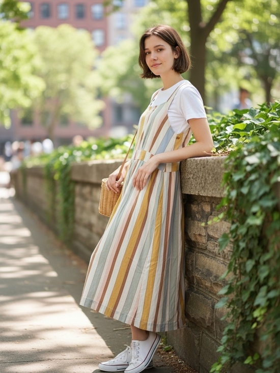 a.n.a Dresses & Skirts - a.n.a Striped Sleeveless Maxi Dress in Pastel Multi Size XXL
